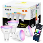 Ampoule alexa gu10 sl2, lampe intelligente 4, 9 w, lampe wifi led rgbcct 2700 - 6500 k, dimmable, 26 ...