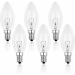 Jusch - ampoule incandescence bougie e14 60w 230v, ampoule flamme e14, dimmable blanc chaud 2700k, 600lm, ...