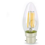 Ampoule led 4. 9w (40w) b22 filament flamme blanc chaud 2700k
