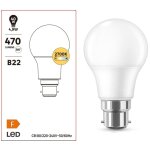 Ampoule led, b22, 470lm = 40w, blanc chaud