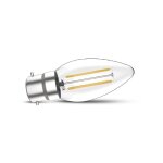 Ampoule led b22 filament flamme 4w - blanc chaud 2700k - 560 lumens - style vintage