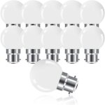 [jamais utilis�] ampoule led � ba�onnette b22 3w, ampoule mini globe golfball b22 g45, blanc chaud 3000k, ...