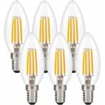 Ampoule led e14 lot de 6, bougie ampoules led e14 4w, e14 ampoule led � filament blanc chaud 2700k, 420lm ...