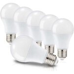 Ampoules led e27 a60 12w equivalent � 100w, culot edison � vis, 6000k blanc froid, 1150 lm, 220 - 240v, ...