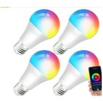 Ampoule led e27 - ampoule connect�e wifi e27 10w led multicouleurs rgb + cct 2000k - 4000k, compatible ...