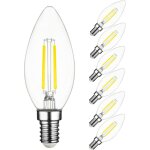 Ampoule led  filament cisea 2 w e14, blanc froid 2700 k, quivalent  incandescence 20 w, lampe bougie ...