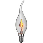 Ampoule led flickering flame, e14, 3w, vacillante, blanc chaud, d�co, 12, 5 cm - star trading