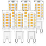 Ampoules led g9, 5w equivalent 50w halog�ne lampe, 15. 5mm x 51mm blanc chaud 3000k 500lm non dimmable ...