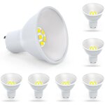 Ampoule led gu10 ampoule led gu10 6 packs 5w lampe led gu10 ampoule spot 5w, adapt�e � l'�clairage sur ...