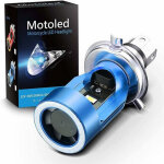 Ampoule led h4 avec angel eyes hs1 6400lm dc 12v pour phare de moto bleu 1 pi�ce