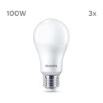 Ampoule led - philips - 100 w - a67 e27 - blanc froid - non dimmable x 3