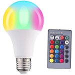 Ampoule led, rgbw, e27, t�l�commande, multicolore