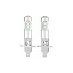 Ampoules de phares, 2x h1 6000k ultra white 100w kit d'ampoules de phares  led pour feux de croisement ...