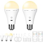 Ampoule rechargeable usb avec t�l�commande, 3 temp�ratures de couleur, e27 led dimmable � batterie, 5w ...
