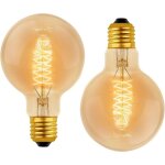 Ampoule vintage globe g80 e27 dimmable 60w blanc chaud 2700k, 600lm, ampoules de dcoration  incandescence ...