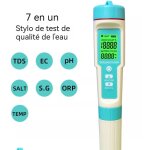 Mimiy ? moniteur de qualit� de l'eau 7 en 1 ? testeur ph, salinit�, tds, conductivit�, temp�rature ? ...