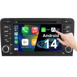 Android 14 autoradio pour audi a3 s3 rs3 2003 - 2012, 7 pouces radio avec gps navi dab + fm rds 4g wifi ...