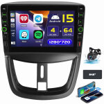 Android 15 autoradio pour peugeot 207 cc 2006 - 2015 gps wifi bluetooth 4 + 64g dab cam