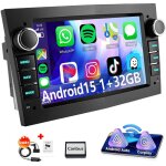 Autoradio android 15 avec apple carplay pour opel astra h, corsa c / d, meriva, zafira b - 2 + 32g dab ...