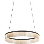 Anello chandelier - led suspension - 1 lumire -  59 cm - noir - moderne - clairage intrieur - salon ...