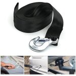 Angle de treuil de bateau et voiture avec crochet, sangle de treuil de remorque de bateau marin robuste, ...