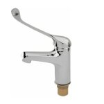 Anmi mitigeur lavabo avec poign�e m�dicale, robinet de salle de bains pmr, chrom�, argent