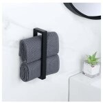 Anneaux porte - serviettes noirs de salle de bain (rectangulaires 24, 5 cm), anneaux porte - serviettes ...
