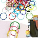 Anneaux de reliure color�s, 30 anneaux pour feuilles mobiles, anneaux m�talliques de 25 mm, anneaux de ...