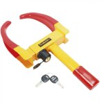 Antivol sabot de roue pour roues jusqu'� 265 mm ? rev�tement plastifi� ? 2 cl�s de s�curit� fournies ...