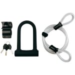 Antivol de v�lo, antivol en u pour v�lo avec 1, 2 m flex acier c�ble et support de montage robuste pour ...