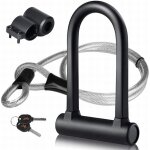 Antivol de v�lo, antivol en u pour v�lo avec 1, 2 m flex acier cable et support de montage robuste pour ...