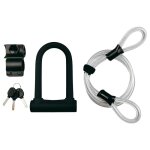 Antivol de vélo, antivol en u pour vélo avec 1, 2 m flex acier câble et support de montage robuste pour ... Antivol de vélo, antivol en u pour vélo avec 1, 2 m flex acier câble et support de montage robuste pour ...