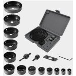 Aougo - 16 pi�ces coffret scie cloche construction de 19 - 127 mm pour bois metaux platre