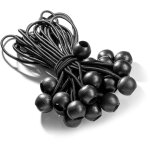 Aougo - 25 tendeur elastique caoutchouc professionnel avec boule (noir 195 mm) pour tentes, b�ches, affiches. ...