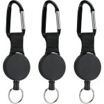 3 pices rtractable porte - cls, mousqueton avec enrouleur rtractable avec cble acier 60cm, cls ...