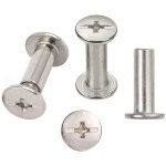 Aougo - 30 sets chicago reliure vis, reliure � vis de reliure nickel�e 5 mm x 15 mm, ton argent