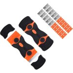 Grattoir � verre, 2 raclettes en c�ramique avec 10 lames m�talliques suppl�mentaires et 10 lames en plastique ...