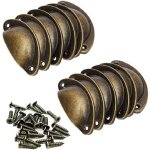 Aougo - poign�e coquille r�tro poignee de meuble vintage bouton tiroir poign�e avec 24 vis pour placards ...