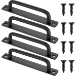 Aougo - set de 4 poign�es pour portes coulissantes, poign�es de placard noires pour armoires, poign�es ...