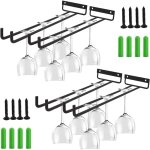 Support de verre � vin, 4 pi�ces porte - verres � vin, suspendu en m�tal accroche - verres(30cm)