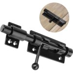 Verrou de porte coulissant robuste 6 inch, 200mm en acier inoxydable noir mat serrure de porte  barillet ...