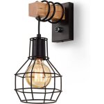 Apex applique murale industrielle rustique � intensit� variable, style cage, avec interrupteur, culot ...