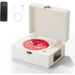 Apex lecteur cd en cuir rechargeable avec haut - parleurs, transmetteur bluetooth, cadeau festival, lecteur ...
