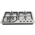 Apex plaque gaz 4 feux inox, plaque de cuisson gaz 4 feux encastrable, table gaz 60cm, convient pour ...