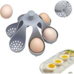 Apex support pour cuiseur � ?ufs - cuiseur � ?ufs en silicone - contient 6 ?ufs - gris - pratique pour ...