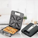 Appareil croque monsieur machine  gaufres et presse  panini 1200w revtement antiadhsif chauffage ...