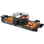 Appareil a fondue chinoise shabu shabu avec gril 2 - en - 1, grill electrique sans fumee 2300 w, avec ...