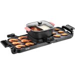 Appareil a fondue chinoise shabu shabu avec gril 2 - en - 1, grill electrique sans fumee 2300 w, avec ...