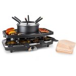 Klarstein appareil a raclette et fondue 3 - en - 1, machine a raclette avec pierrade de 1100w, gril en ...
