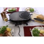 Appareil a raclette little balance multi cheese - 1200 w - 8 personnes - grill / crepe amovible - bleu ...